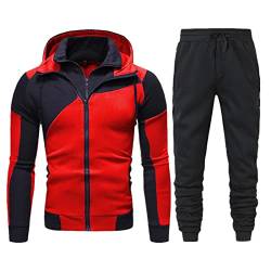 Caxndycing Jogginganzug Herren Trainingsanzüge Sportanzug Trainingjacke Kragen mit Reißverschluss für Herren Freizeitanzug Sportanzug Set Hausanzug Tracksuit Sportanzug Hausanzug von Caxndycing