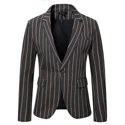 Caxndycing Sakko Herren Steinmetz Anzugjacken Casual Klassische Streifen Blazer Sakko Moderne Freizeitjacke Vintage Anzug Sakko Business Sakko Männer Business Formal Hochzeit Blazer von Caxndycing