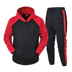 Caxndycing Zweiteilige Sportbekleidung für Männer Jogginganzug Tracksuit Fitnessanzug Fitness-Anzug Herbst Winter Hoodie Hosen set Baumwolle Jogginganzug von Caxndycing