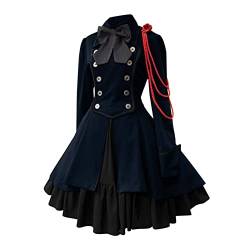 Damen Kleider Punk Lolita Steampunk Gothic Kostüm Kleider Schleifenkleid Renaissance Einschulungskleid Cosplay Party Dress Lolita Kleid Rock Sommerkleider Lolita Süßes Kleid von Caxndycing