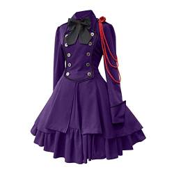 Damen Kleider Punk Lolita Steampunk Gothic Kostüm Kleider Schleifenkleid Renaissance Einschulungskleid Cosplay Party Dress Lolita Kleid Rock Sommerkleider Lolita Süßes Kleid von Caxndycing