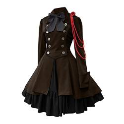 Damen Kleider Punk Lolita Steampunk Gothic Kostüm Kleider Schleifenkleid Renaissance Einschulungskleid Cosplay Party Dress Lolita Kleid Rock Sommerkleider Lolita Süßes Kleid von Caxndycing