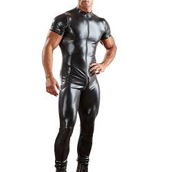 Herren Bodysuit Leder Body Ganzanzug Zip Lederoptik Unterhemd Shirt Clubwear Erotik Unterwäsche Nachtwäsche Lack Lederoptik Unterhemd Dessous Fitness Sportwear Clubwear von Caxndycing