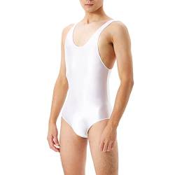 Herren ÖL Glanz Body Unterwäsche Ärmellos Overalls Basic Shirt Unterhemd Bulge Beutel Slip Einteiler Sport Männerbody Stretch Bodysuit Tight Jumpsuit Nylon Strumpfhose von Caxndycing