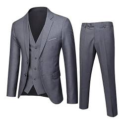 Herrenanzug 3 Teilig Modern Herrenanzug 3-Teilig Sakko Hose Weste für Business Hochzeit Herren Slim Fit Modern Party Men Casual Suits Herren Anzug mit spitzem Revers von Caxndycing