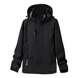 Regenjacke Herren Winddicht Wandern Lang Herren-Jacke Regenmantel Schwarz Fahrrad Wasserdicht Regenponcho Regenjacke Softshell Winter Große Größen Outdoor Wasserdicht Windbreaker Softshelljacke von Caxndycing