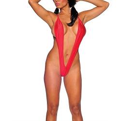 Cctiwee Damen Sling Shot One Piece Bikini Monokini Bademode Badeanzug (Rot), rot, onesize von Cctiwee