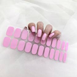 Ceboic 22Pcs UV Gel Nagelfolie, Halbgehärtete Gel Nagellack Aufkleber, Rein Farbe Nagellackstreifen zum Aufkleben, Langanhaltende Gel-Nagelfolien UV Härtend für Frauen Mädchen - Heiß Rosa von Ceboic