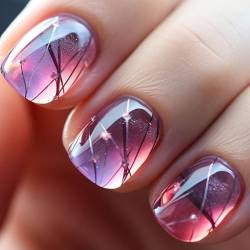 Ceboic 24 Stück Nägel zum Aufkleben Kurz Eckig, French Künstliche Nägel Glänzend Ballerina Falsche Nägel mit Design, Glossy Square Kunstnägel Press on Nails Acryl Fingernägel Fake Nails für Frauen von Ceboic