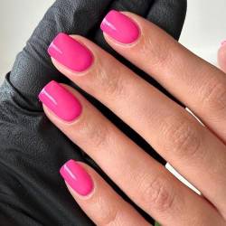 Ceboic 24 Stück Press on Nails Kurz Eckig, Reine Farbe Nägel zum Aufkleben Französische Fingernägel Künstliche Nägel, Glossy Natürliche Acryl Kunstnägel Fake Nails für Frauen & Mädchen - Heißes Rosa von Ceboic