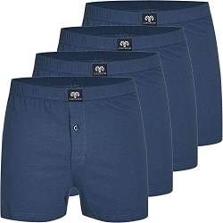 Ceceba 4 Stück Jersey Shorts Boxershorts Pant Unterhosen Herren große Größen schwarz weis blau grau M - 8XL, Grösse:4XL, Farbe:blau von Ceceba