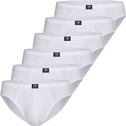 Ceceba 6er Pack Sport Slip Herren Unterhose Unterwäsche Übergröße große Größen schwarz blau weiß, Grösse:M, Farbe:Weiss von Ceceba