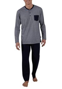 Ceceba Herren Pyjama, Langarm, Baumwolle, Single Jersey, Navy, gestreift 60 von Ceceba