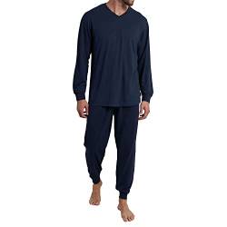 Ceceba Herren Pyjama Set Schlafanzug Langarm Klima Aktiv Light, Farbe:Blau, Größe:3XL, Artikel:-636 Dark Blue von Ceceba