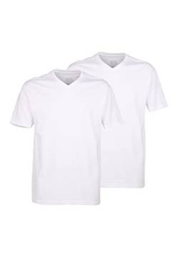 Ceceba Herren T-Shirt, Kurzarm, Baumwolle, Single Jersey, weiß, Uni, 2er Pack 50 von Ceceba