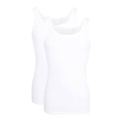 Ceceba Herren Tank-Top, Baumwolle, Doppelripp, weiß Uni, 2er Pack 7 von Ceceba