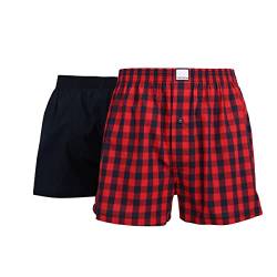 Ceceba Herren Web-Shorts 2er Pack Boxershorts, Rot (red-medium-Check 424), X-Large (Herstellergröße:XL/7) von Ceceba