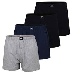 Ceceba Weite Herren Boxershorts 4 Stück, mit Eingriff, auch in Übergröße bis 8XL (6XL / (14), 2 x schwarz | 1 x Graumelange | 1x Navy) von Ceceba