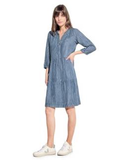 CECIL Damen B143965 Jeanskleid mit Streifen, mid Blue wash, L von Cecil