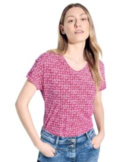 CECIL Damen B321294 T-Shirt mit Print, pink Sorbet, Large von Cecil