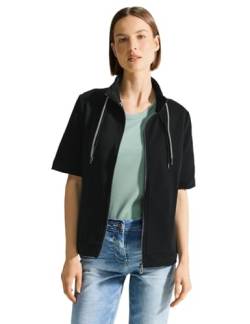 CECIL Damen B321631 T-Shirt Jacke mit Kurzarm, Black, L von Cecil