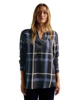 CECIL Damen B344267 Longbluse Kariert, Night Sky Blue, XS von Cecil