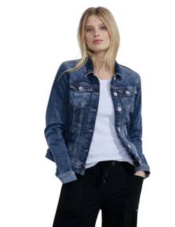 Cecil Damen B212074 Jeansjacke, mid Blue Used wash, XXL von Cecil