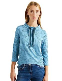 Cecil Damen B320338 T-Shirt 3/4 Arm Bedruckt, Adriatic Blue,L von Cecil