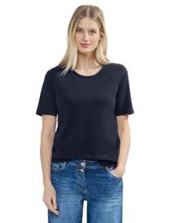 Cecil Damen Basic T-Shirt in Unifarbe universal blue S von Cecil