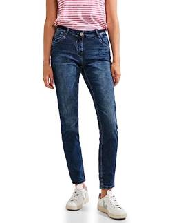 Cecil Damen Jeanshose Slim B376398, Dark Blue Wash, 32W / 28L von Cecil