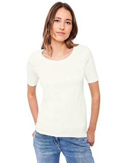 Cecil Damen Style Lena Basic T-Shirt Baumwolle, Vanilla White, S von Cecil