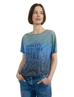 Cecil Damen T-Shirt mit Wording universal blue L von Cecil