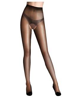 Cecilia de Rafael Vidrio Crotchless Tights 3 Pair Packs-Large-Moreno von Cecilia de Rafael