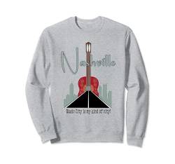 Nashville Music City ist meine Art von Stadt Black Outline Sweatshirt von Cedar Rue