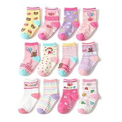 Ceguimos 12er Pack Baby Kleinkinder ABS Antirutsch Socken, Set E, 0-1 Jahre von Ceguimos