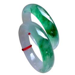 Jade-ArmbandJade,Damenarmbänder Burmesischer Jade-Armreif for Frauen, burmesisches eissonnengrünes schwimmendes Blumen-rundes Jadeit-Armband (Color : 54mm) von CekoCk