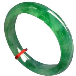 Jade-ArmbandJade,Damenarmbänder Jade-Armreif for Frauen, grünes schwebendes Blumen-Jadeit-Armband, Geschenk for Mutter (Color : Green-54mm) von CekoCk