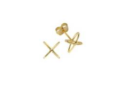 Paar Ohrstecker CELESTA "375 Gold Kreuz" Ohrringe Gr. ONE-SIZE, Gold, gelb Damen Ohrstecker von Celesta
