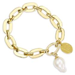 Armband "Rishi" Gliederkette mit Barock-Perlen-Anhänger von Célia von Barchewitz