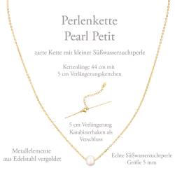 Zarte Halskette "Pearl Petite" mit 1 weißen Perle von Célia von Barchewitz