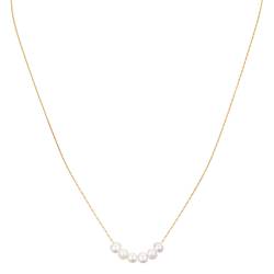 Zarte Halskette "Pearl Petite" mit 6 weißen Perlen von Célia von Barchewitz