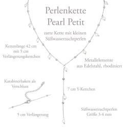 Zarte Y-Halskette "Pearl Petite" mit 11 weißen Perlen von Célia von Barchewitz