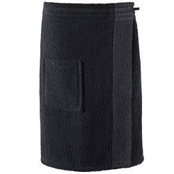 CelinaTex Funlike Kilt kurz L/XL schwarz anthrazit Baumwolle Saunakilt Frottee Sarong Saunatuch Saunasarong von CelinaTex