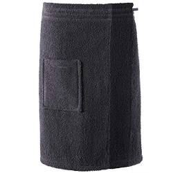 CelinaTex Funlike Kilt kurz S/M anthrazit schwarz Baumwolle Saunakilt Frottee Sarong Saunatuch Saunasarong von CelinaTex