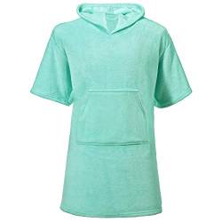 CelinaTex Happyfun Poncho kurz 52 x 85 cm Mint Mikro-Flanell Badeponcho Mikrofaser Surfponcho Handtuch von CelinaTex