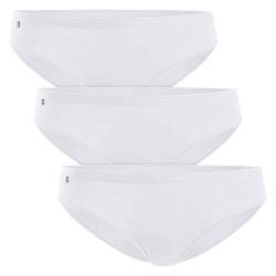 Celodoro Damen Basic Bikini Slip (3er Pack) Klassische Damen Unterhose - Weiß M von Celodoro
