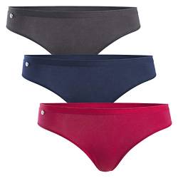 Celodoro Damen Basic String Tanga (3er Pack) Mini-Slip - Dark Mix M von Celodoro