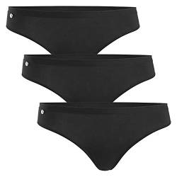 Celodoro Damen Basic String Tanga (3er Pack) Mini-Slip - Schwarz M von Celodoro