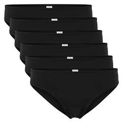 Celodoro Damen Bikini Slip (6er Pack), Klassische Unterhose aus Quick Dry-Fasern - Schwarz L von Celodoro