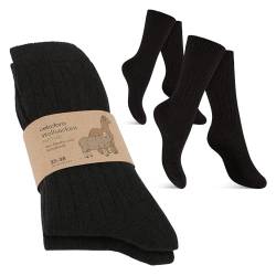 Celodoro Damen Herren Wollsocken mit Alpakawolle - 2 Paar Schwarz 43-46 von Celodoro